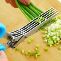 3 Pieces/Set Multi-Layer Kitchen Herb Scissors: 5-Blade Creative Culinary Cutting Tool for Spices