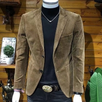 Retro Casual Slim-Fit Corduroy Blazer