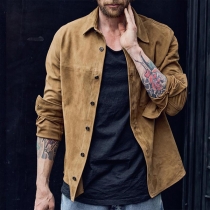 Vintage-Style Loose Shirt: Button-Down Lapel Collar