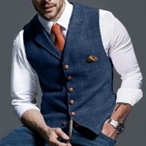Casual Style Slim Fit Plaid Vest