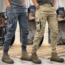 Straight-Leg Overalls: Casual Outdoor Trousers with Cuffed Ankles