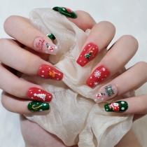 Fashion Christmas Fake Nails, Christmas Nail Art Set – for Festive Manicure