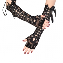 Lace Gothic Fingerless Opera Gloves