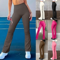 Comfy High-rise Flared Ribbed Yoga Pants/Workout Leggings