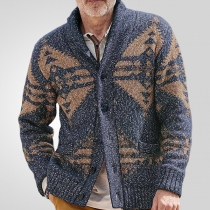 Casual Vintage Jacquard Polyester Sweater