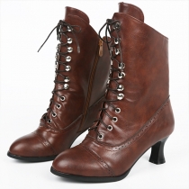 Pointed Stiletto Ankle Motorcycle Boots