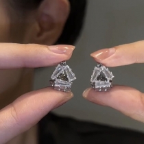 Fashion Rhinestone Triangle Earrings