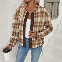 Vintage Plaid Long Sleeve Cardigan