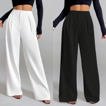 Women's High Waisted Wide Leg Pants Pleated Front Dress Trousers Office Workwear