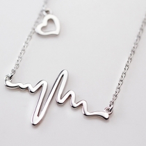 Chic Cute Heart Electrocardiogram Necklace 