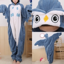 Cute Cartoon Owl Shaped Hooded One-piece Pajamas Sleepwear